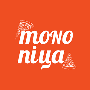 Логотип Monopizza з шматочками піци